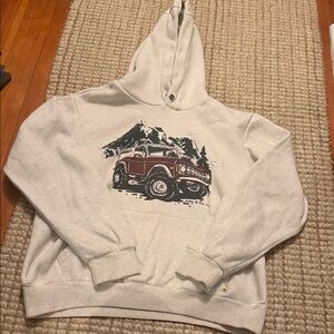 Vintage-Inspired Graphic Hoodie in Cream